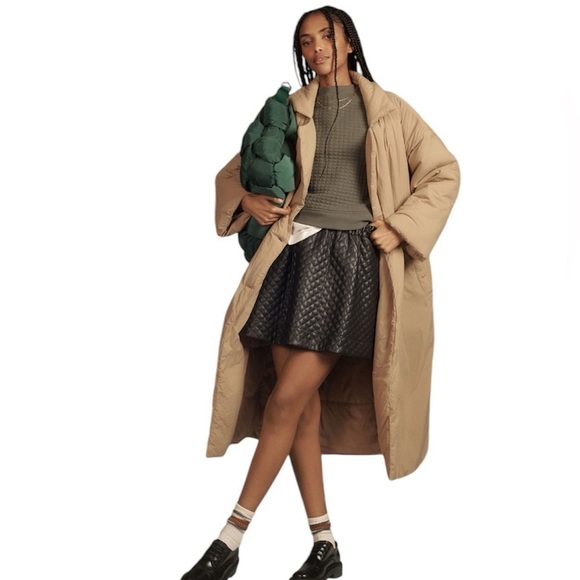 Anthropologie Good American Oversized Puffer Trench Coat - Picture 1 of 5
